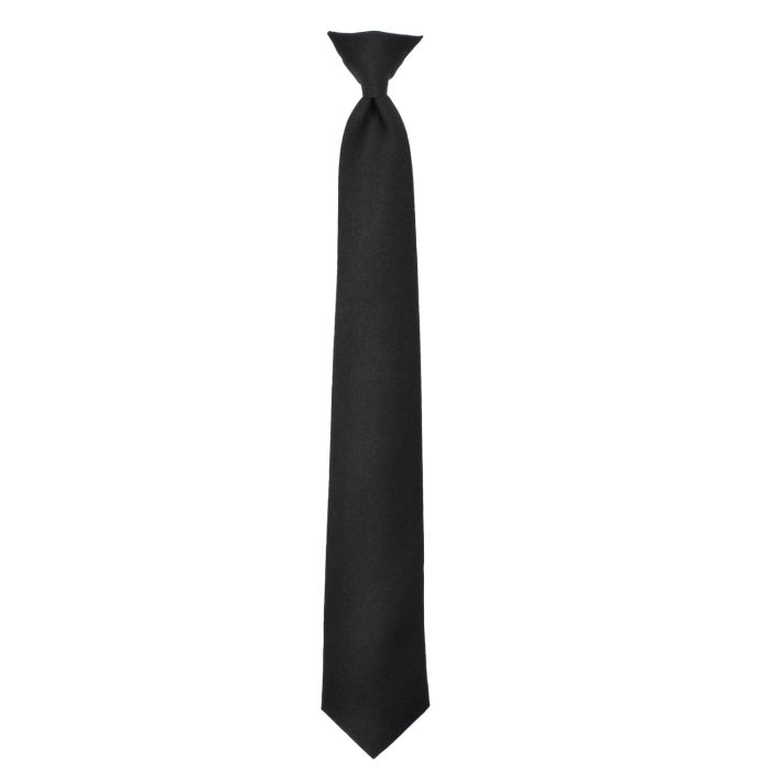 18 inch Black Clip on Tie