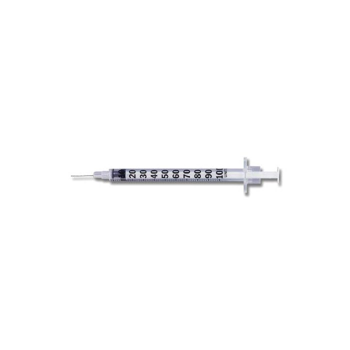 Insulin Syringe with Needle Lo-Dose™ 0.5 mL 28 Gauge 1/2 Inch Attached Needle Without Safety