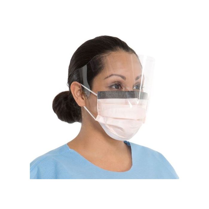 Halyard 47147 FLUIDSHIELD ASTM F2100-11 Level 3 Fog-Free Procedure Mask Wraparound Visor 25 per Box