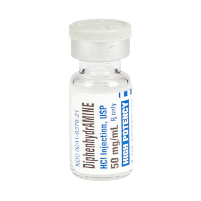 DIPHENHYDRAMINE HCI INJECTION, USP 50mg/mL 1mL VIAL