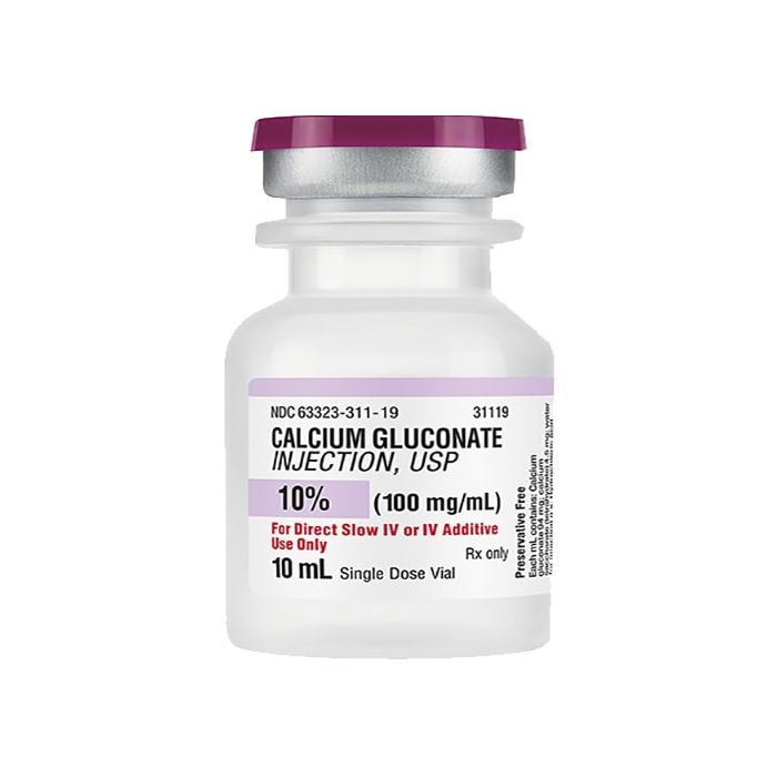 CALCIUM GLUCONATE INJECTION, USP 10% 1,000 mg per 10mL (100mg/mL) 10mL VIAL