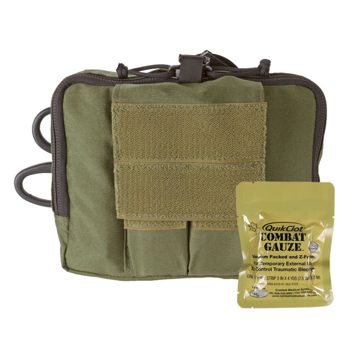 OD Green NAR-4 Chest Pouch w/Combat Gauze