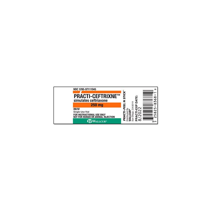 PRACTI-CEFTRIAXONE 250MG LABEL. SET OF 100.