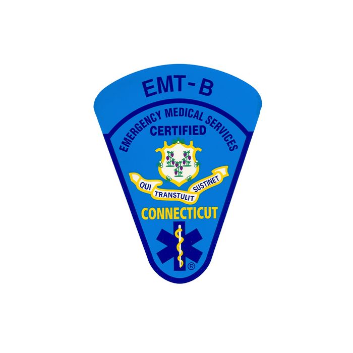 Full Color Connecticut EMT-B Sticker Same Size As Patch