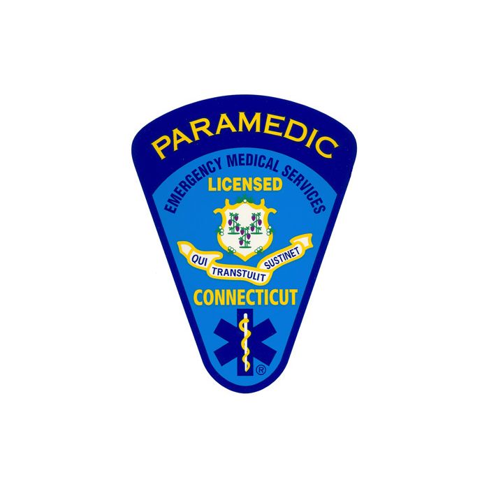 Full Color Connecticut Paramedic Sticker Same Size As Patch