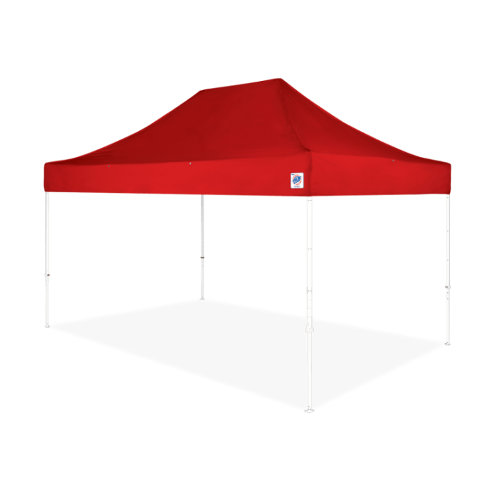 EZ Up Eclipse 10 x 15 Shelter Red Top with White Steel Frame