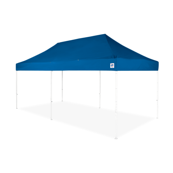 EZ Up Eclipse 10 x 20 Shelter Blue Top with White Steel Frame