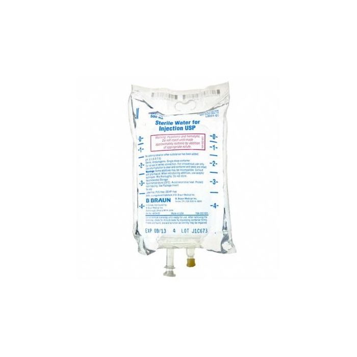 Sterile Water Packaged in a bag. 500mL