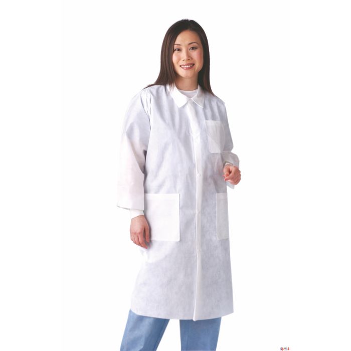 Disposible Lab Coat - Blue Traditional Collar 30/ Case Size Medium
