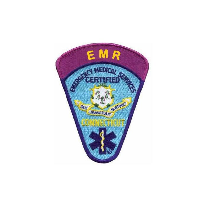 Connecticut Certified Emergency Medical Responder Patch EMR with Attached Rocker