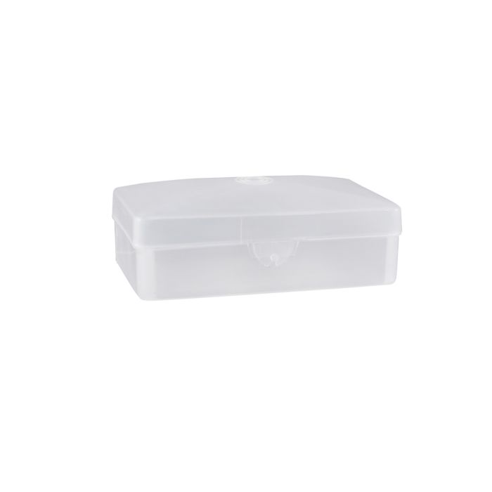 Soap Box, Clear, plastic w/hinged lid, holds up to #5 bar  100/cs