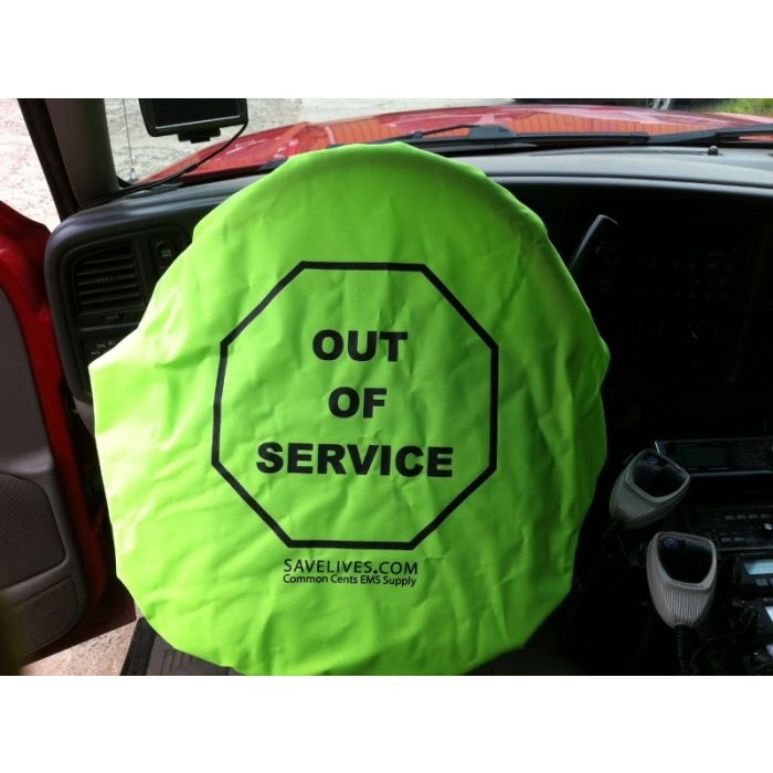 Steering Wheel "Out of Service" Cover, Lime Green