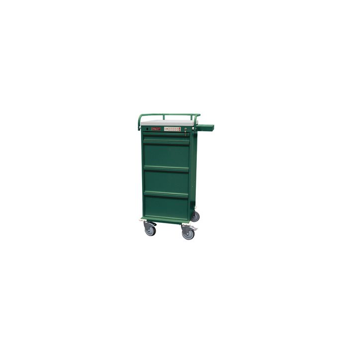 Value Line Punch Card Medication Cart with CompX Electroinc Lock and Key Lock Override