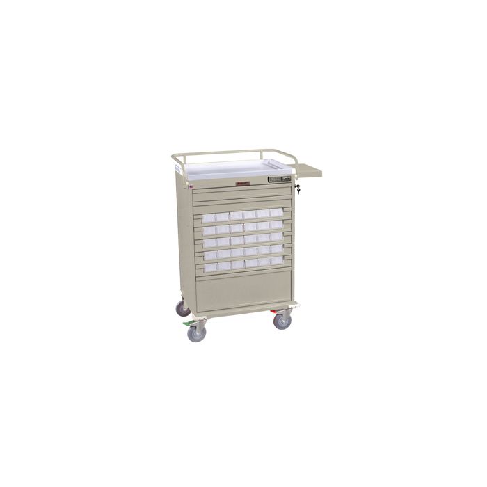 Value Line Med Bin Cart with 30 – 3.5” inch Bins with Basic E- Lock and Key Lock Override 