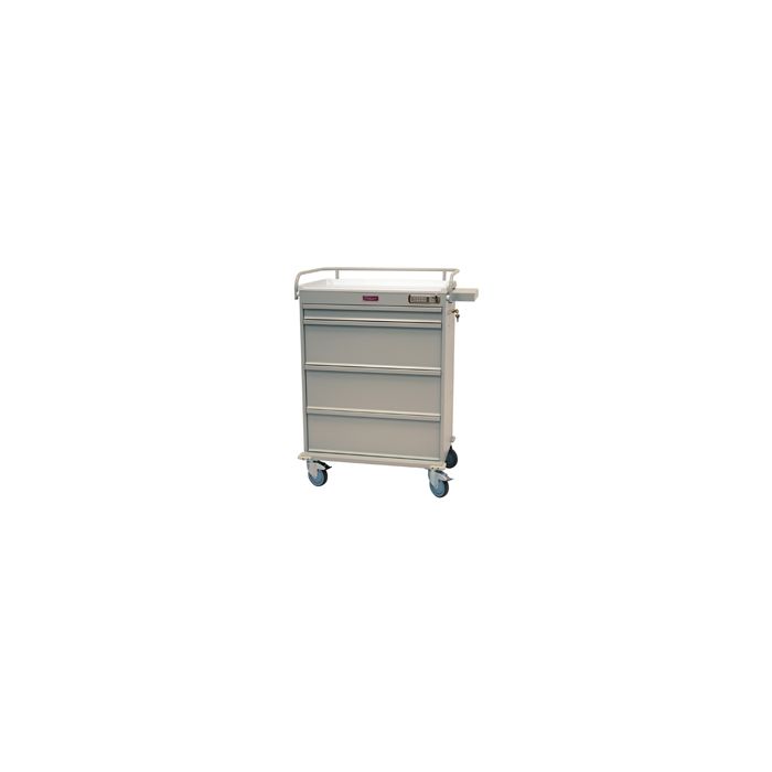 Value Line Punch Card Medication Cart with Basic E-Lock and Key Lock Override