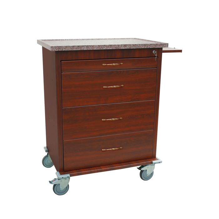 Wood Vinyl 540 Capacity Punch Card Medication Cart, Standard Package