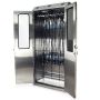 Sure-Dry Stainless Steel  44" Wide  Deep Scope Drying Cabinet, Capacity of 16 Scopes with extra spacing for ease of hanging and removing, Tempered Glass Double Doors,  Basic Electronic Pushbutton Lock with Key Lock Override, Factory Set User and Supe