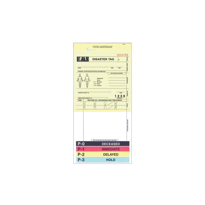 EMS Associates Disaster Tags with String / 50 per package
