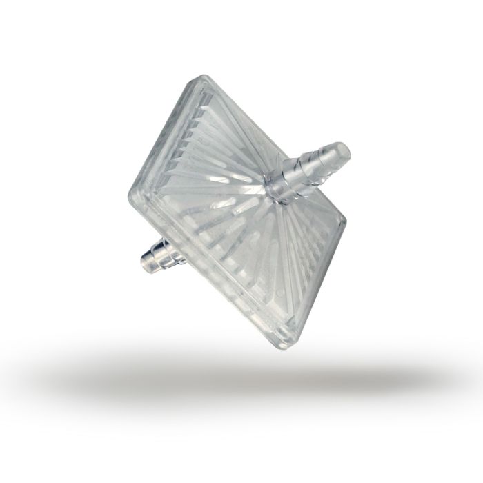 Disposable Hydrophobic/Bacteria Filter, 1/4" hose barb x 1/4" hose barb