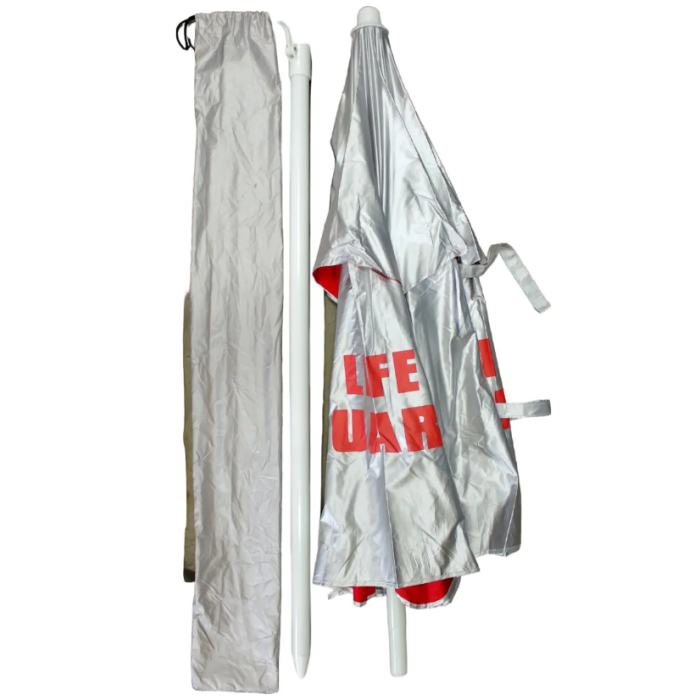 KEMP USA SILVER/ RED WITH GUARD WIND UMBRELLA