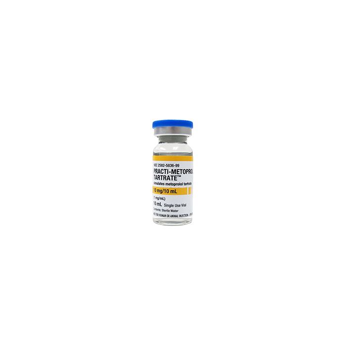 PRACTI-METOPROLOL TARTRATE. 10ML VIAL. STERILE WATER. BOX OF 30.