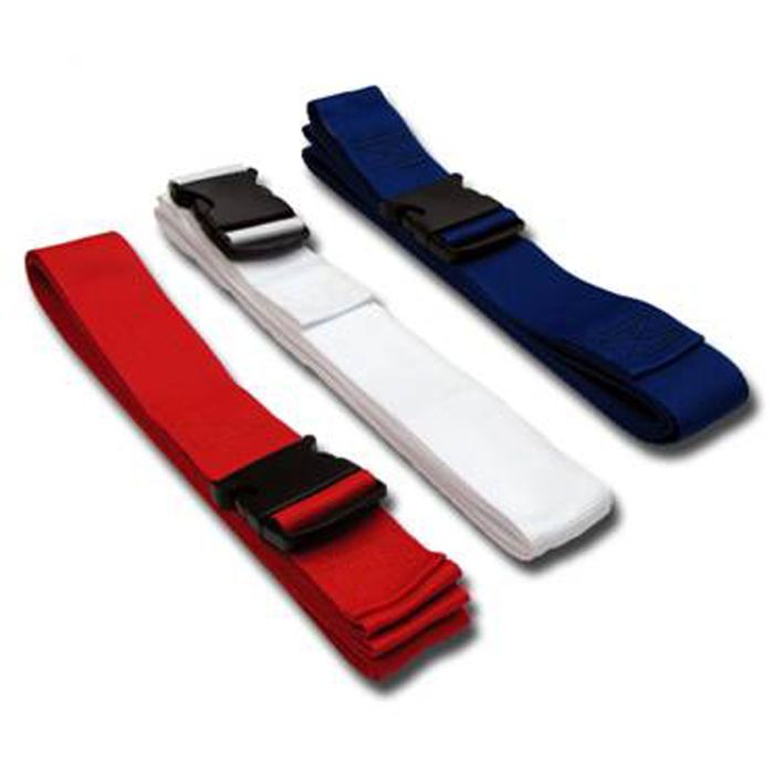 Gurney Straps, Plastic Side Release Buckle, 3 Pack, Red, White, & Blue