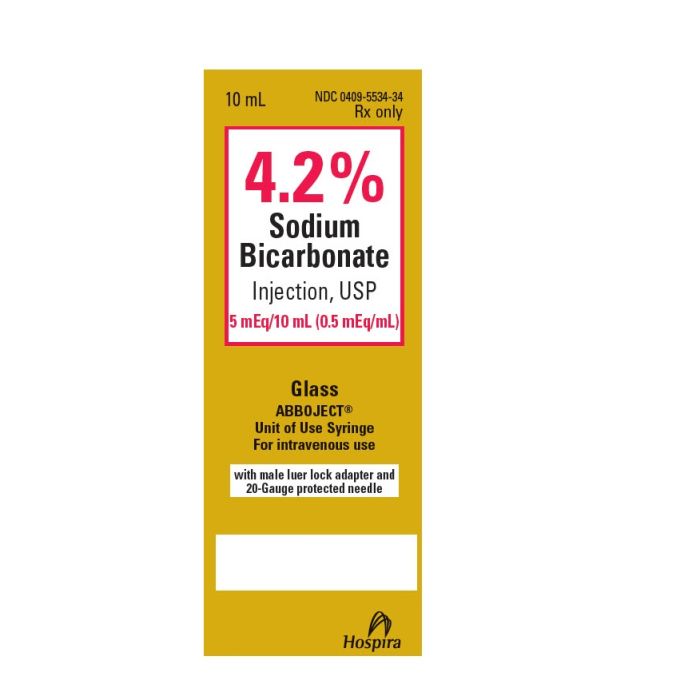 INFANT 4.2% SODIUM BICARBONATE INJ, USP 5mEq (0.5 mEq/mL) 10mL SYR INFANT 4.2% SODIUM BICARBONATE INJ, USP 5mEq (0.5 mEq/mL) 10mL SYR