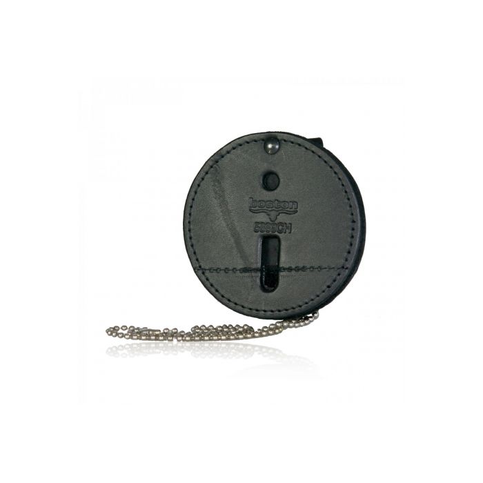 BADGE HOLDER SWIVEL ROUND VELCRO  CLARINO LEATHER FINISH ON AND NECK CHAIN