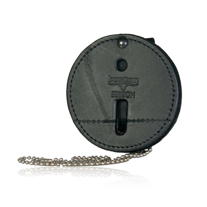 BADGE HOLDER SWIVEL ROUND VELCRO SMALL 3 CLARINO LEATHER FINISH ON AND  NECK CHAIN - SAVELIVES