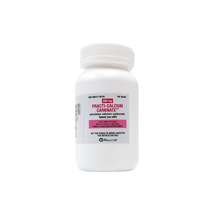 PRACTI-CALCIUM CARBONATE. ORAL MEDS. 100 EACH PER BOTTLE.