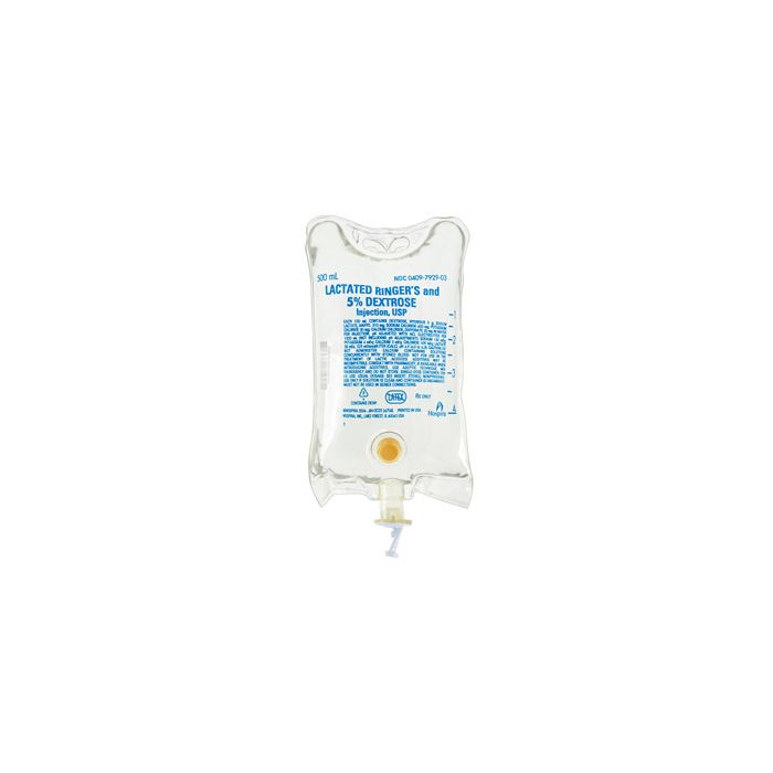 Lactated Ringers with 5% Dextrose 500mL IV Bag CASE/24
