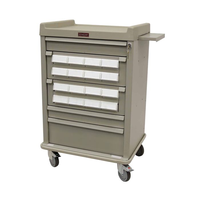 OptimAl Line, Aluminum 16 Bin Cassette Medication Cart