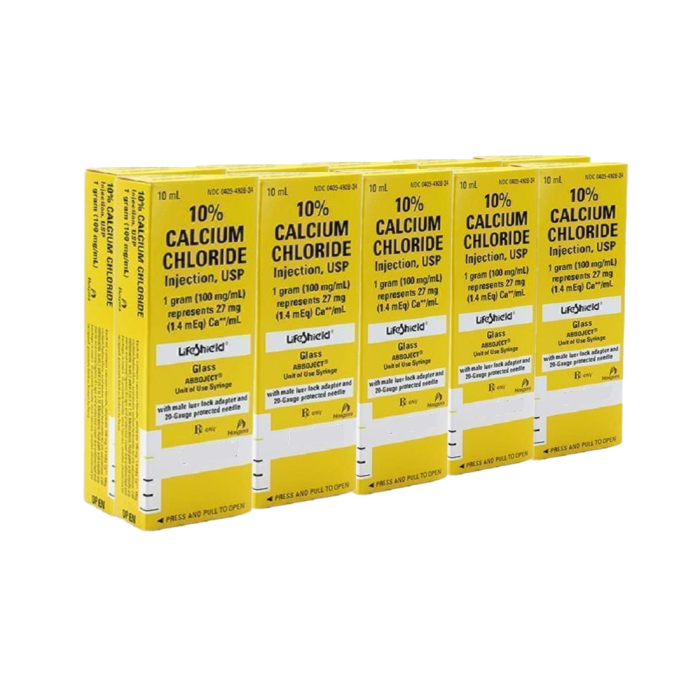 Calcium Chloride 10 Solution 10ml Lifeshield Prefilled Syringe. 10