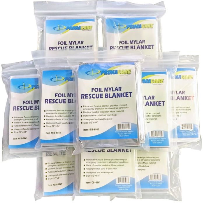 Mylar Foil Rescue Blanket
 52” x 84”, 200 per case
