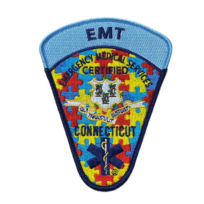 Connecticut Autism Awareness EMT Patch with pre-attached velcro