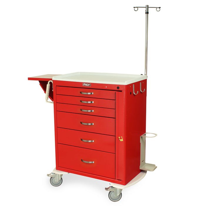 Emergency Standard Package for MDS30xx/MPA30xx, includes: 1 each MD-IV2 - IV Pole, 1 each MD-DRPSHLF - Side Mounted M-Series Drop Shelf, 1 each UHOOKS2 -Utility Hooks, set of 2, 1 each MD-CARDBRD - Cardiac Board, 1 each O2HLDR - Oxygen Tank Holder, 2