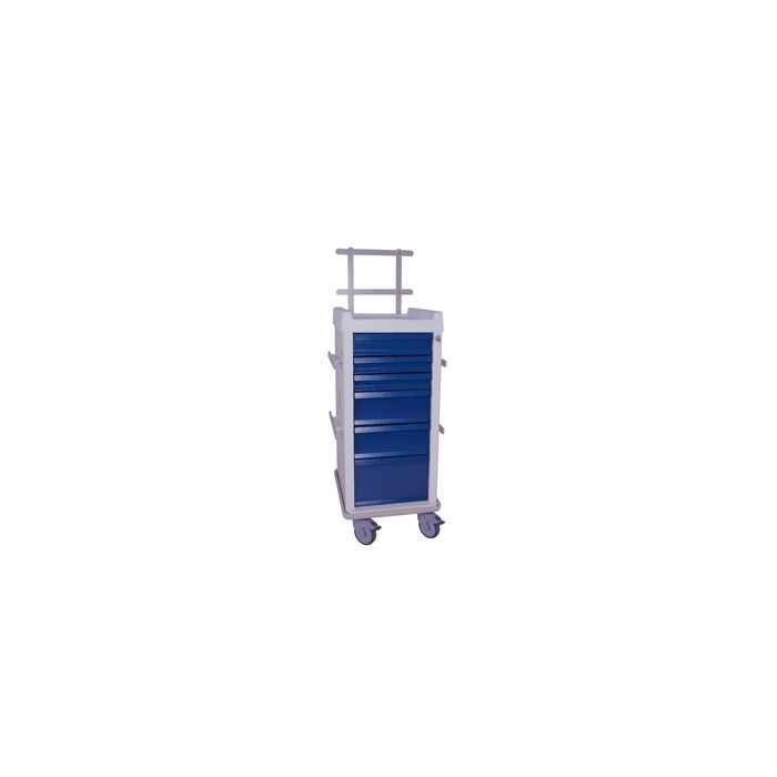 MR-Conditional, Narrow Six Drawer Anesthesia Cart, Key Lock, Specialty Package