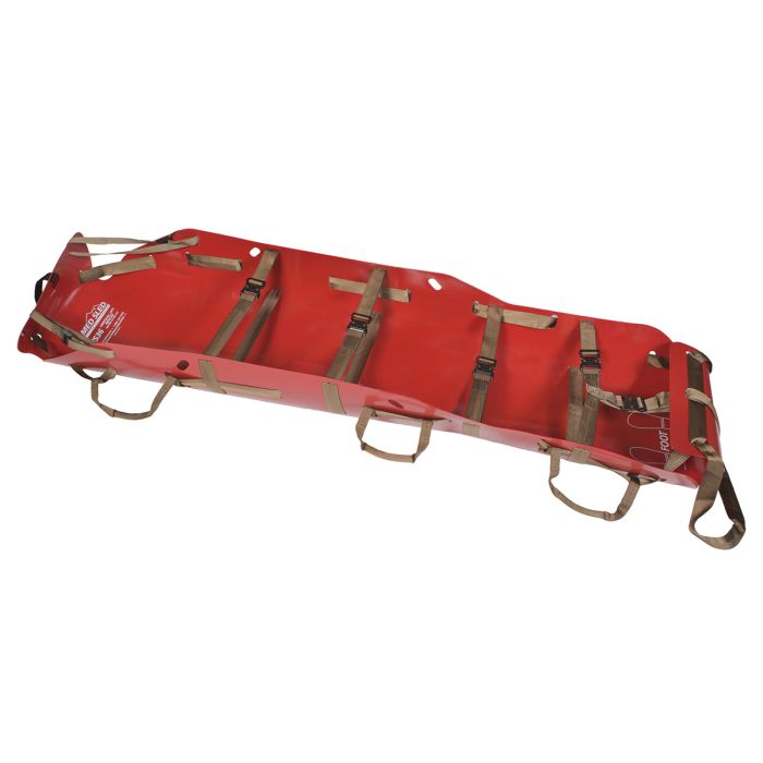 Med Sled Vertical Lift Rescue 36" wide - Red w/presto buckles and Red Backpack