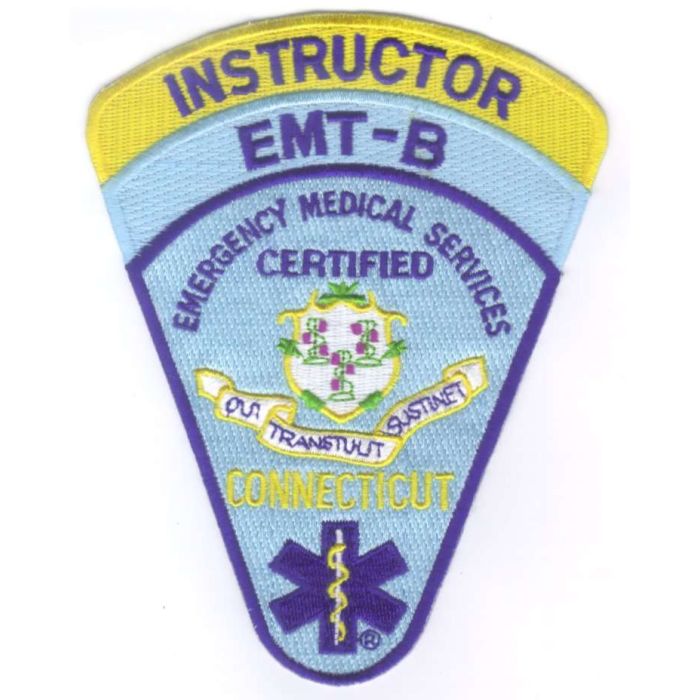 Connecticut Certified EMT-B Patch with Attached Instructor Rocker Connecticut Certified EMT-B Patch with Attached Instructor Rocker