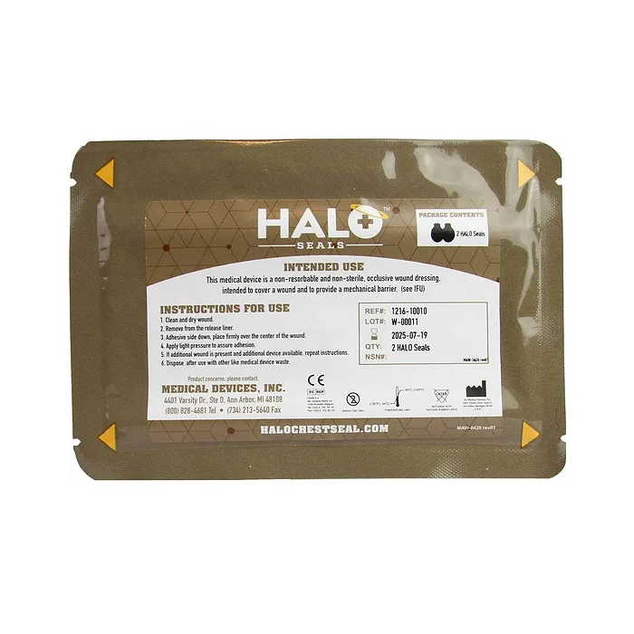 HALO CHEST SEAL 2/pk NON VENT, CE IFAK 5x7 PACKAGE