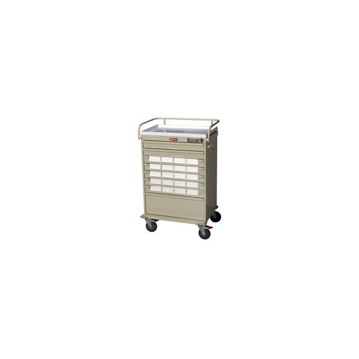 Value Line Med Bin Cart with 20 5 inch Bins, Combination Lock with
