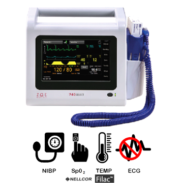 Zoe Medical 740SELECT - XNF00 (MAXNIBP,  Nelicor SpO2, FILAC 3000 Predictive Temperature)