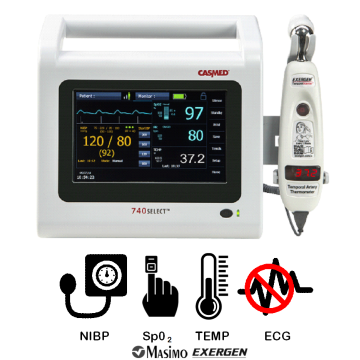 Zoe Medical 740SELECT - XMA00 (MAXNIBP, Masimo SpO2, Exergen Temporal Artery Scanner)