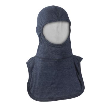 Nomex Blend  PAC II Structural Firefighting Hood (NFPA 1971 UL Certified), 21" length, COLOR:  NAVY BLUE HEATHER OUTER / WHITE INNER