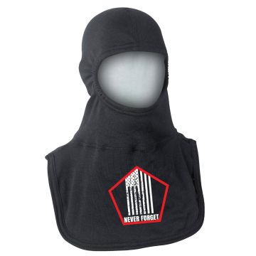 FI NF BLK PAC II Structural Firefighting Hood (NFPA 1971 UL Certified), 21" length