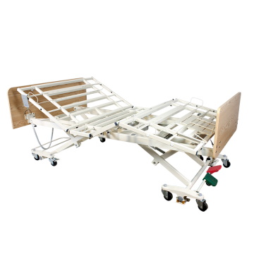 DB300 Bariatric LTC 5 Function Low Bed - Wood Boards - Mahog, w/ Composite Swing Rail, 1pc/cs
