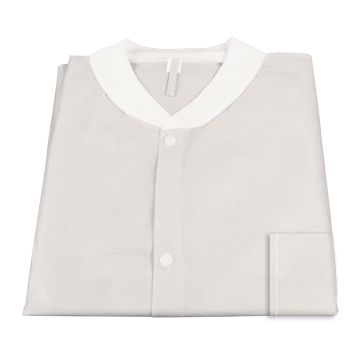 Lab Coat w/ Pockets: WHITE XLarge  3bags/10pcs/cs