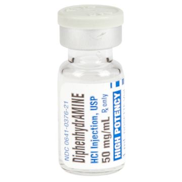 DIPHENHYDRAMINE HCI INJECTION, USP 50mg/mL 1mL VIAL