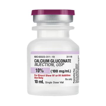 CALCIUM GLUCONATE INJECTION, USP 10% 1,000 mg per 10mL (100mg/mL) 10mL VIAL