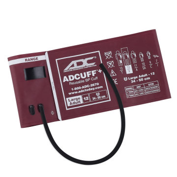 ADCUFF & Bladder, 1 Tube w/8974M,Lrg Adult, Burgundy,LF